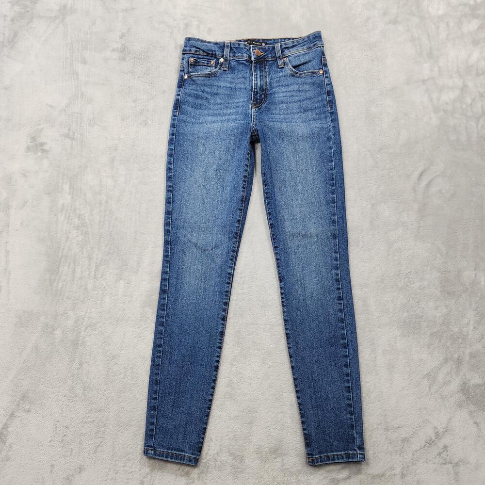 Truth + Theory Jeans Womens 4 Blue Naira Mid Rise Skinny Stretch Denim Casual